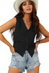 Solid Color Button Up V Neck Suit Vest